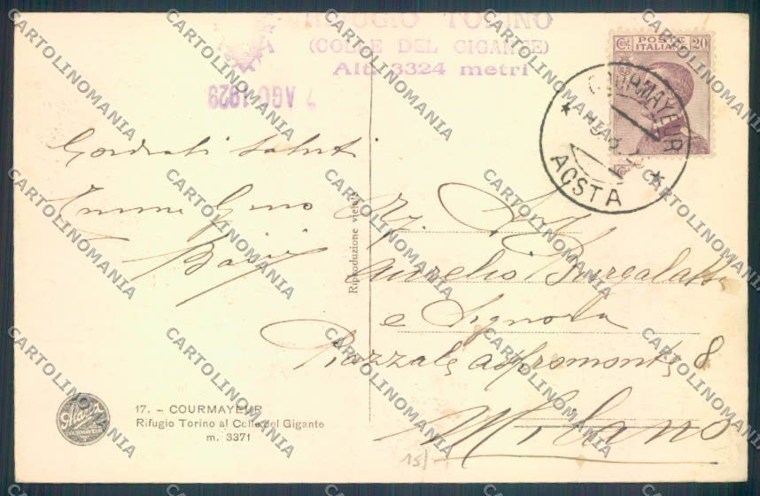 Aosta Courmayeur Rifugio CAI cartolina ZQ4641 – retro