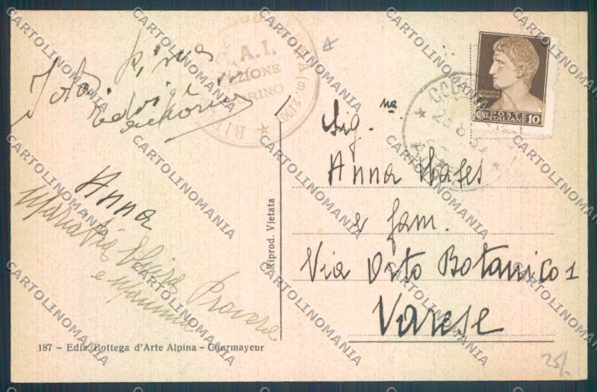 Aosta Courmayeur Rifugio CAI Elena Ghiacciaio cartolina ZQ4658 – retro