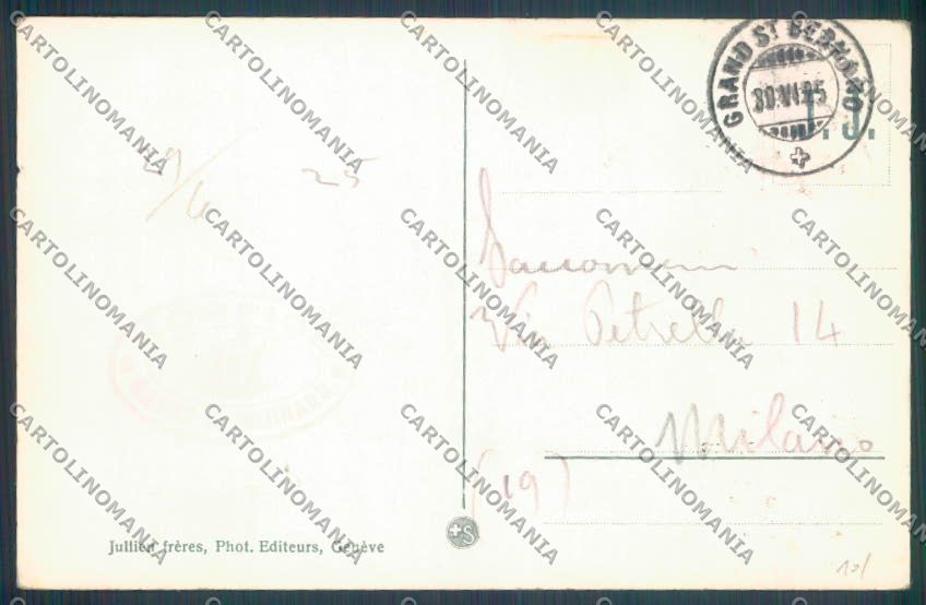 Aosta Gran San Bernardo cartolina ZQ4673 – retro