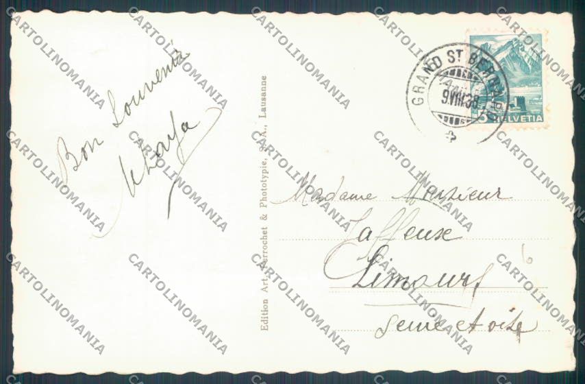 Aosta Gran San Bernardo Cane Dog PIEGHINA Foto cartolina ZQ4683 – retro