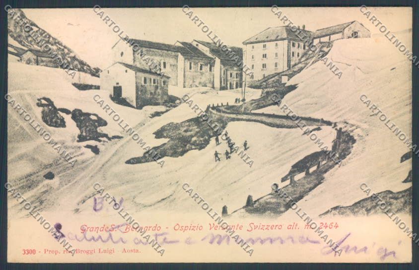 Aosta Gran San Bernardo Nevicata cartolina ZQ4702 – fronte