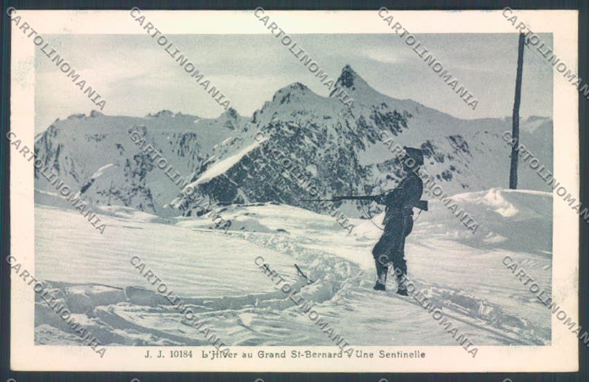 Aosta Gran San Bernardo Nevicata Sci cartolina ZQ4716 – fronte
