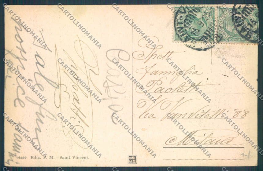 Aosta Saint Vincent cartolina ZQ4728 – retro