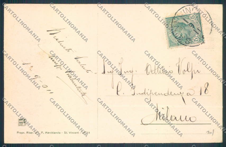 Aosta Saint Vincent PIEGHINA cartolina ZQ4732 – retro
