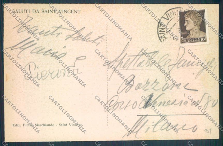Aosta Saint Vincent cartolina ZQ4753 – retro