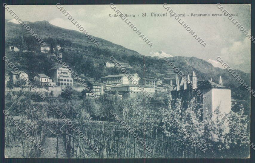 Aosta Saint Vincent PIEGHE cartolina ZQ4754 – fronte