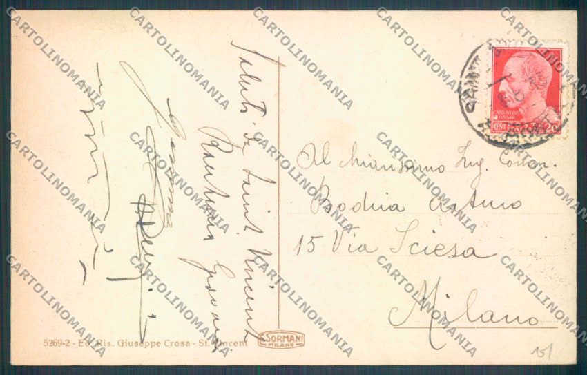 Aosta Saint Vincent cartolina ZQ4758 – retro