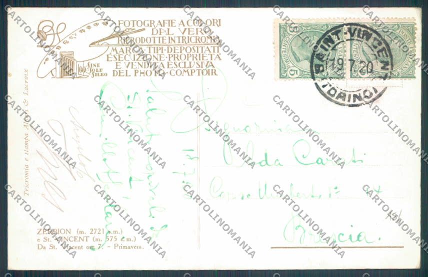 Aosta Saint Vincent cartolina ZQ4764 – retro