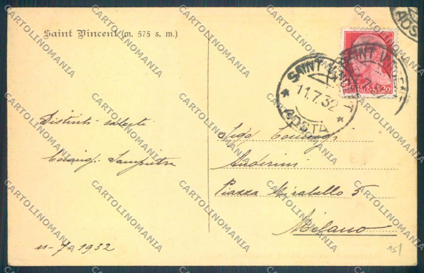 Aosta Saint Vincent cartolina ZQ4770 – retro