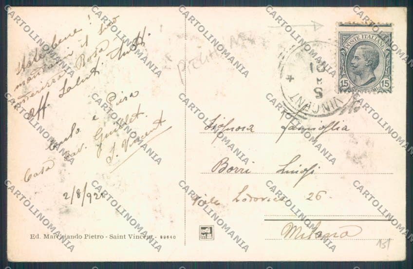 Aosta Saint Vincent PIEGHINE cartolina ZQ4772 – retro