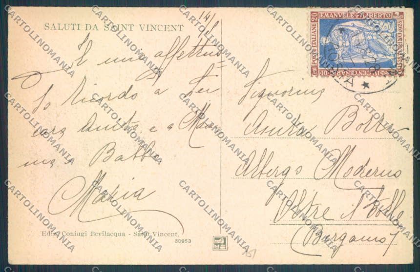 Aosta Saint Vincent cartolina ZQ4775 – retro