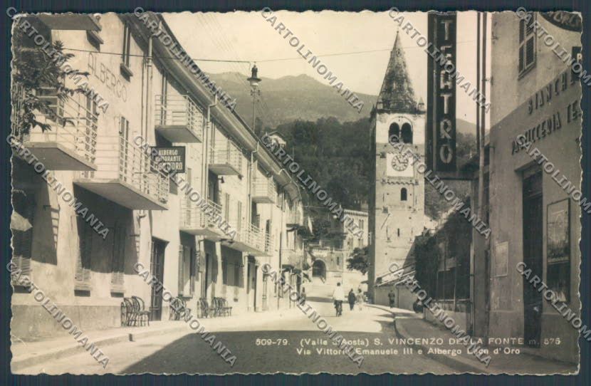 Aosta Saint Vincent San Vincenzo della Fonte PIEGA Foto cartolina ZQ4789 – fronte