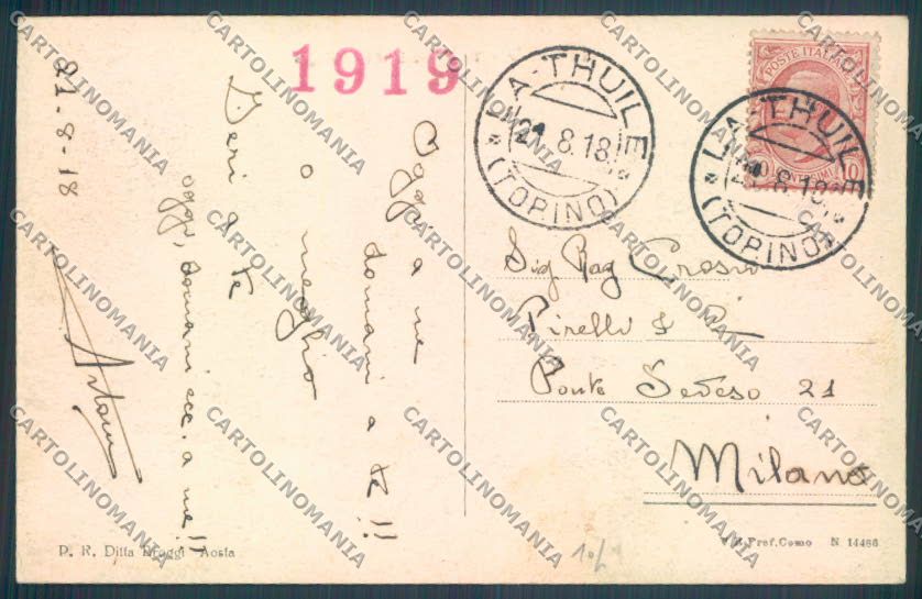 Aosta La Thuile cartolina ZQ4816 – retro