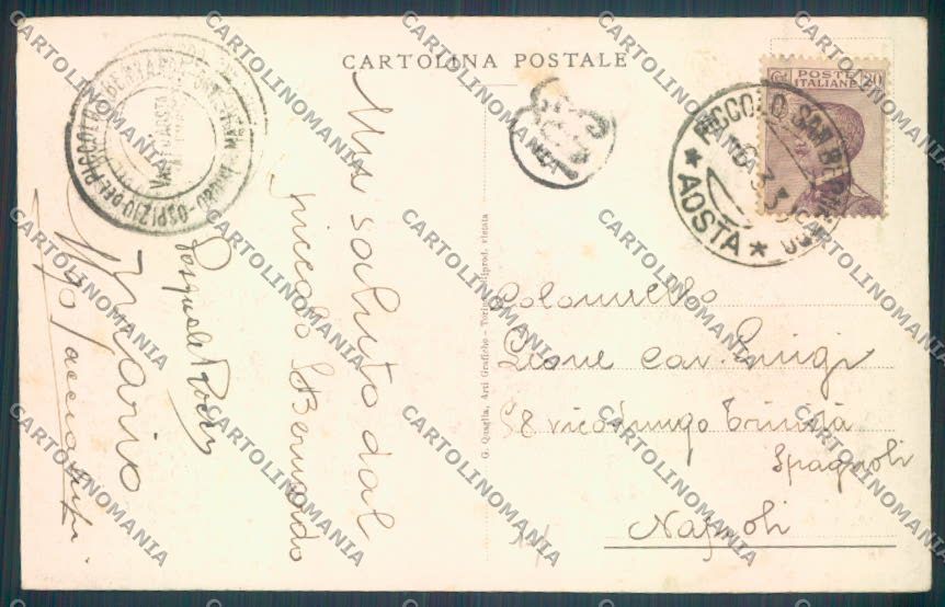 Aosta La Thuile Piccolo San Bernardo cartolina ZQ4882 – retro