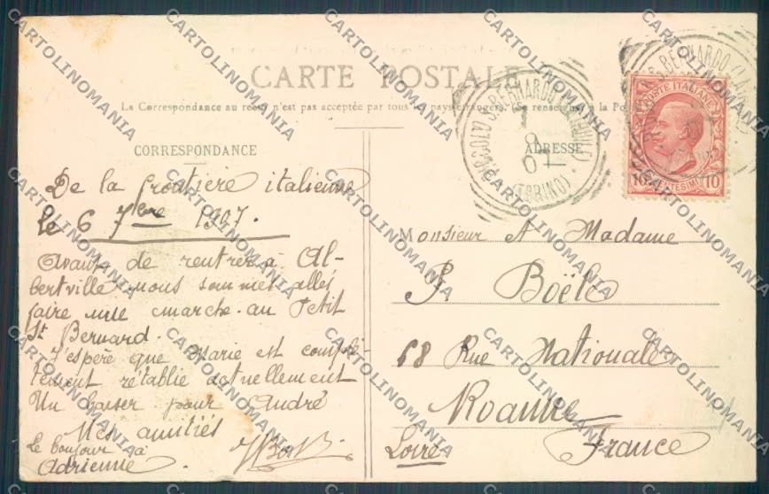 Aosta La Thuile Piccolo San Bernardo cartolina ZQ4883 – retro
