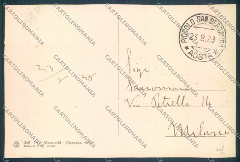 Aosta La Thuile Piccolo San Bernardo cartolina ZQ4890 – retro