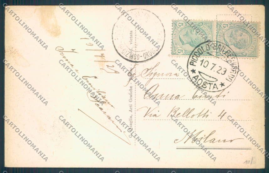 Aosta La Thuile Piccolo San Bernardo Nevicata cartolina ZQ4892 – retro