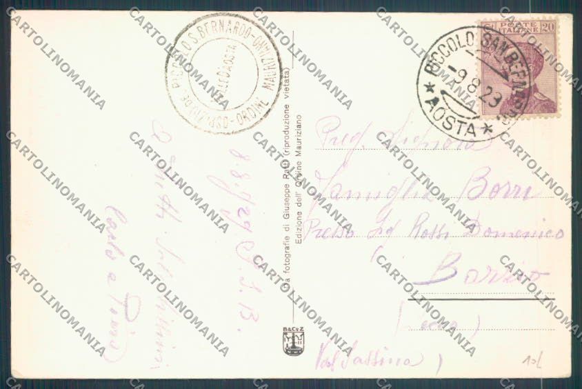 Aosta La Thuile Piccolo San Bernardo cartolina ZQ4901 – retro