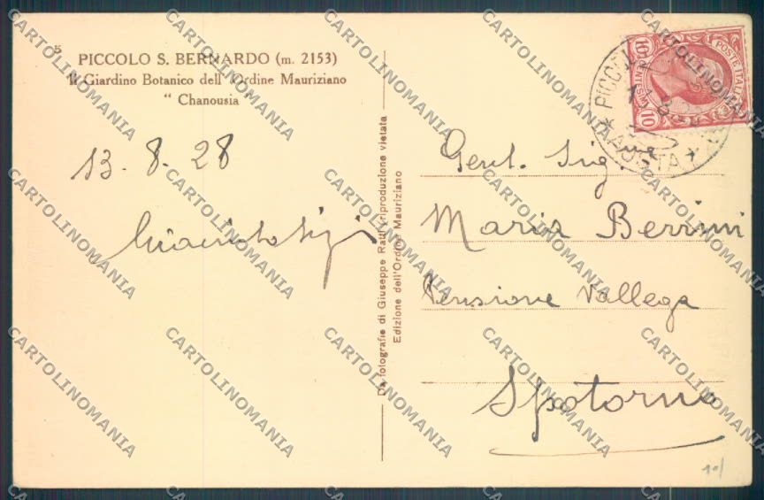 Aosta La Thuile Piccolo San Bernardo cartolina ZQ4905 – retro