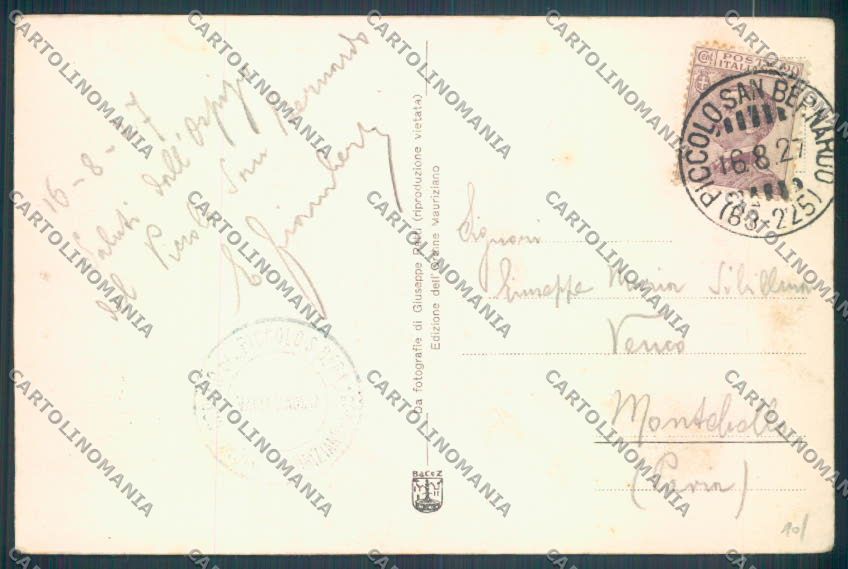 Aosta La Thuile Piccolo San Bernardo cartolina ZQ4907 – retro