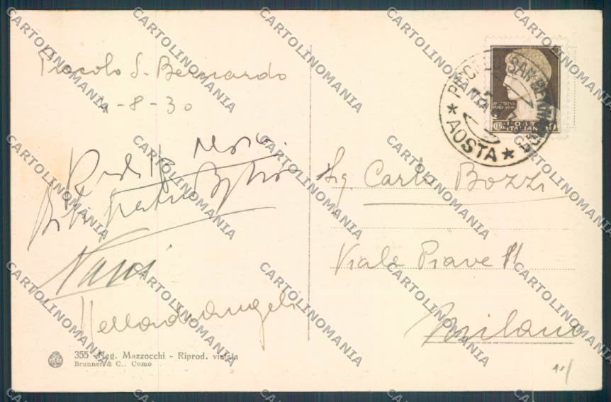 Aosta La Thuile Piccolo San Bernardo cartolina ZQ4912 – retro