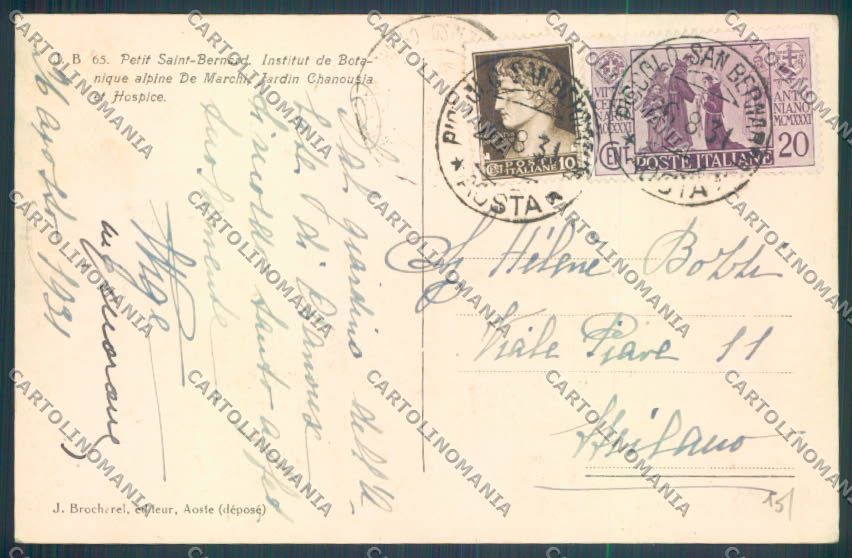 Aosta La Thuile Piccolo San Bernardo cartolina ZQ4926 – retro