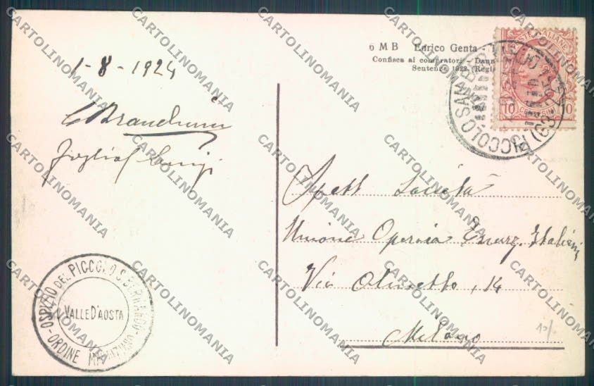 Aosta La Thuile Piccolo San Bernardo Genta cartolina ZQ4928 – retro