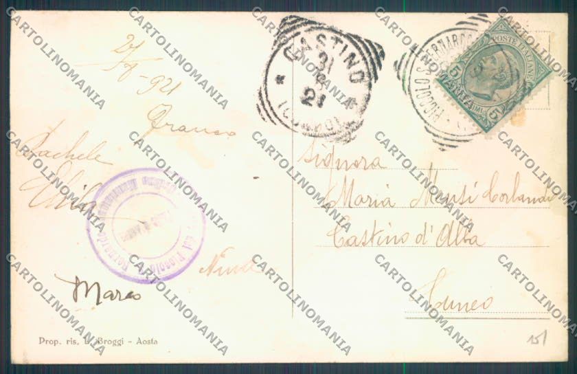 Aosta La Thuile Piccolo San Bernardo cartolina ZQ4929 – retro