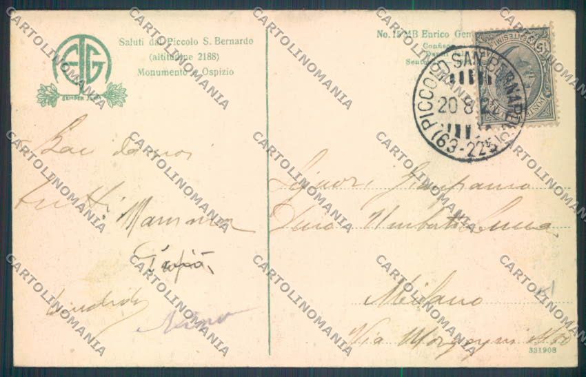 Aosta La Thuile Piccolo San Bernardo Genta cartolina ZQ4931 – retro