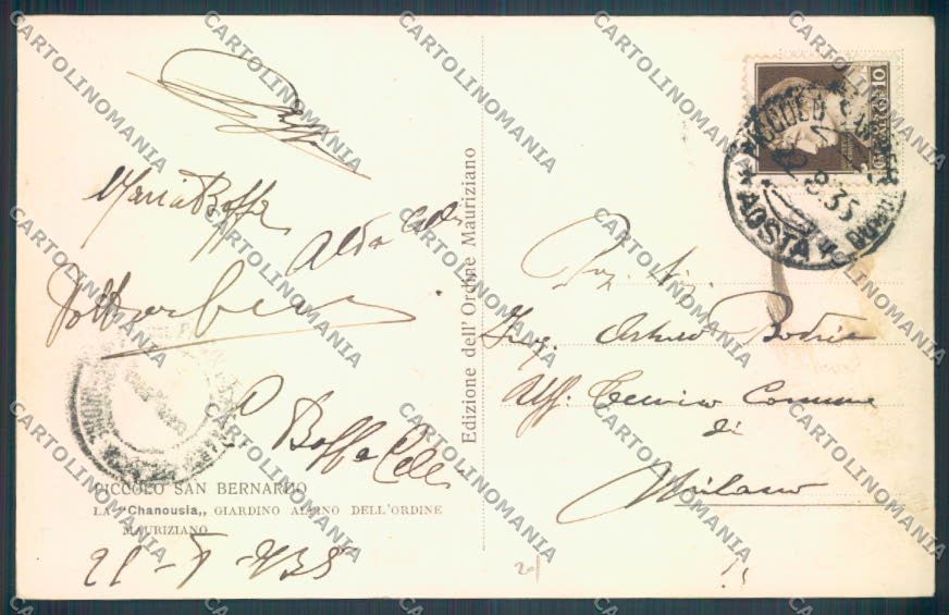Aosta La Thuile Piccolo San Bernardo Chanousia cartolina ZQ4938 – retro