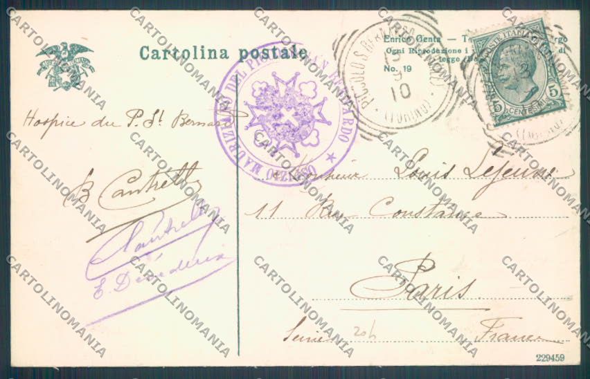 Aosta La Thuile Piccolo San Bernardo Genta Cane Dog cartolina ZQ4942 – retro