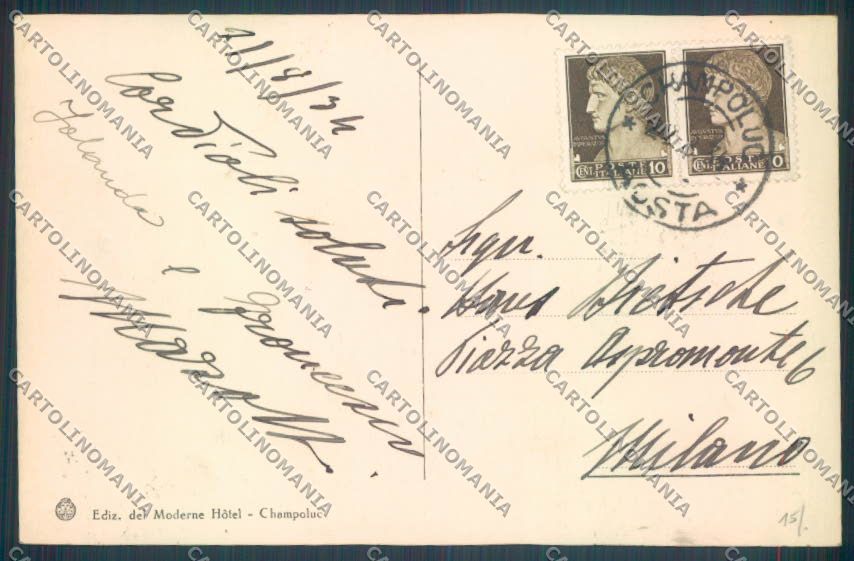 Aosta Ayas Champoluc Monte Rosa Foto cartolina ZQ4954 – retro