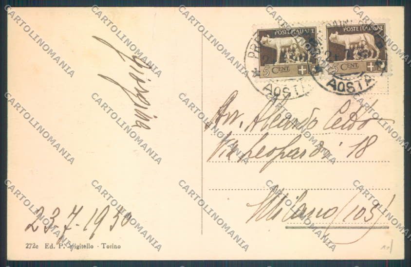 Aosta Prè Saint Didier PIEGHINE cartolina ZQ4958 – retro