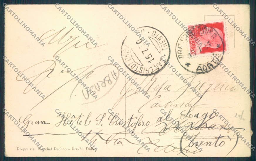 Aosta Prè Saint Didier ABRASA cartolina ZQ4968 – retro