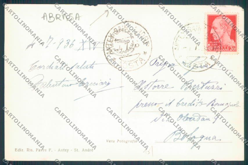 Aosta Antey Saint Andrè Cervino ABRASA Foto cartolina ZQ5010 – retro