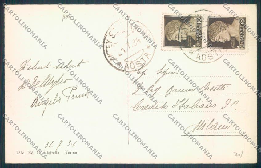 Aosta Antey Saint Andrè cartolina ZQ5012 – retro