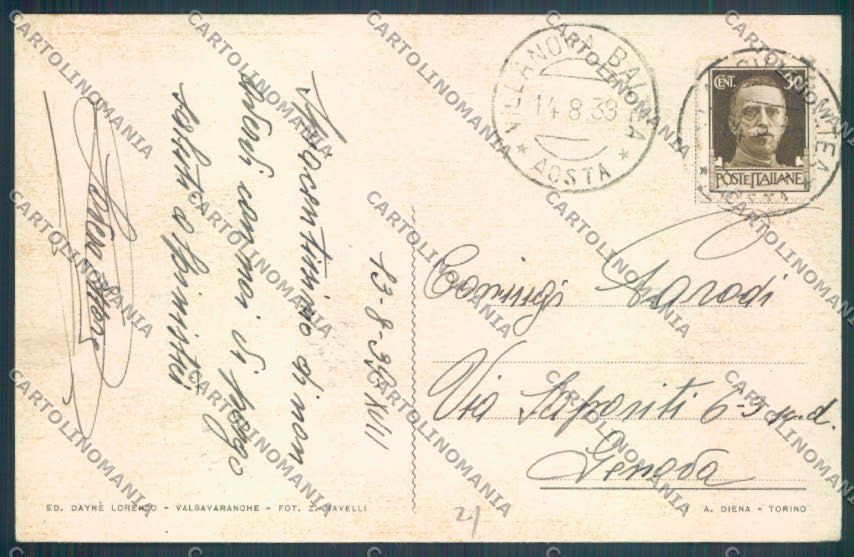 Aosta Valsavaranche Rifugio cartolina ZQ5023 – retro