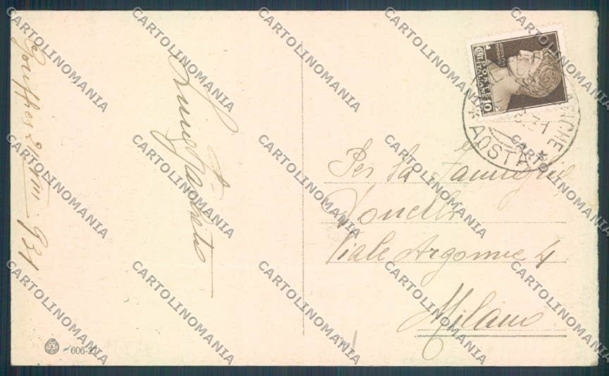 Aosta Breuil Cervinia Teodulo Rifugio CAI cartolina ZQ5105 – retro