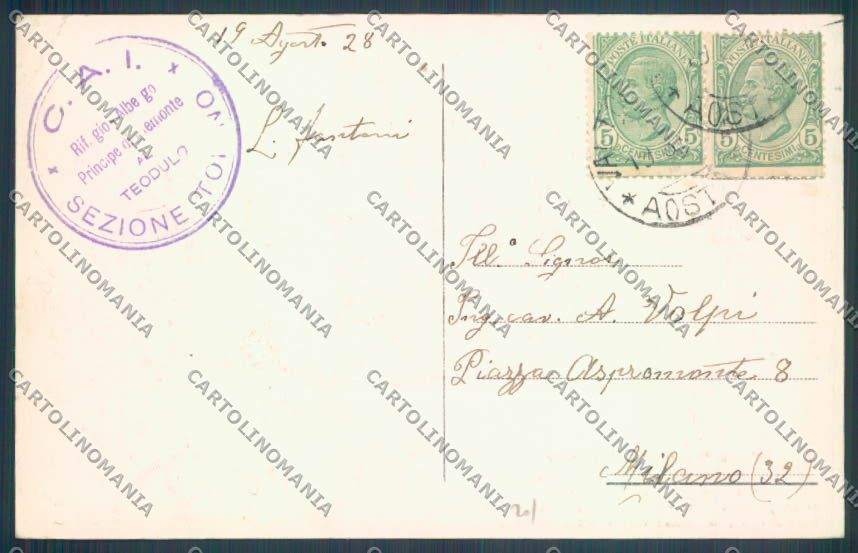 Aosta Breuil Cervinia Teodulo Rifugio CAI cartolina ZQ5106 – retro