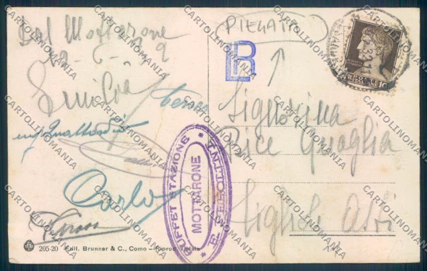 Verbania Stresa Mottarone Nevicata Sci PIEGATA cartolina ZQ5131 – retro