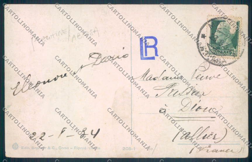 Verbania Stresa Mottarone PIEGHINE ABRASA cartolina ZQ5132 – retro