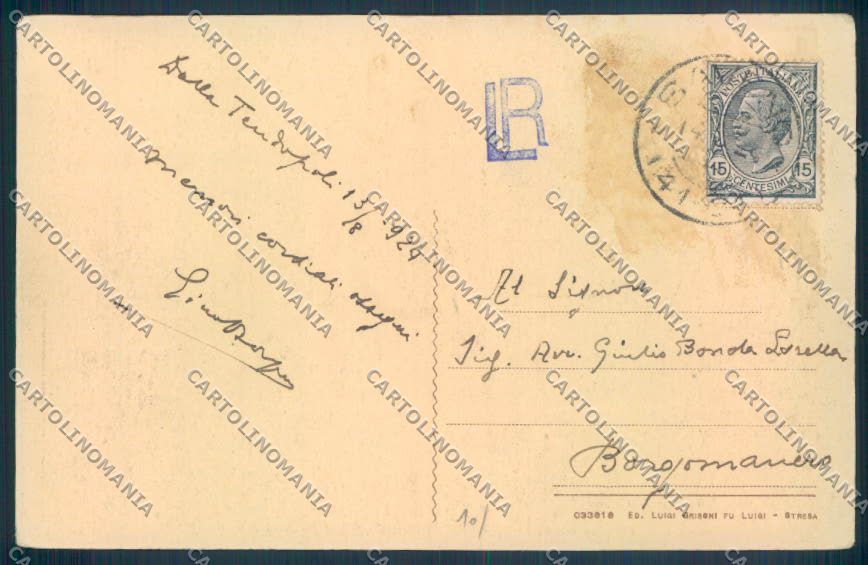 Verbania Stresa Mottarone Nevicata cartolina ZQ5161 – retro