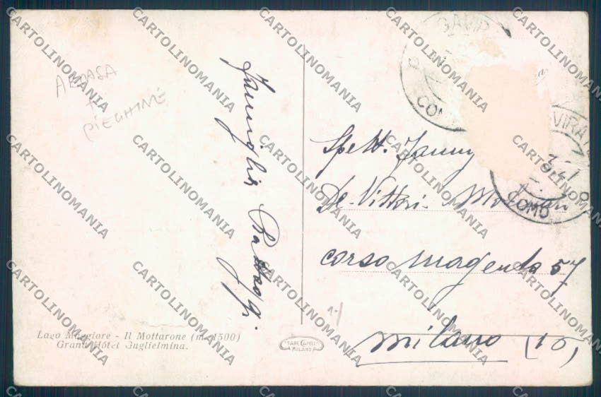 Verbania Stresa Mottarone ABRASA PIEGHINE cartolina ZQ5177 – retro