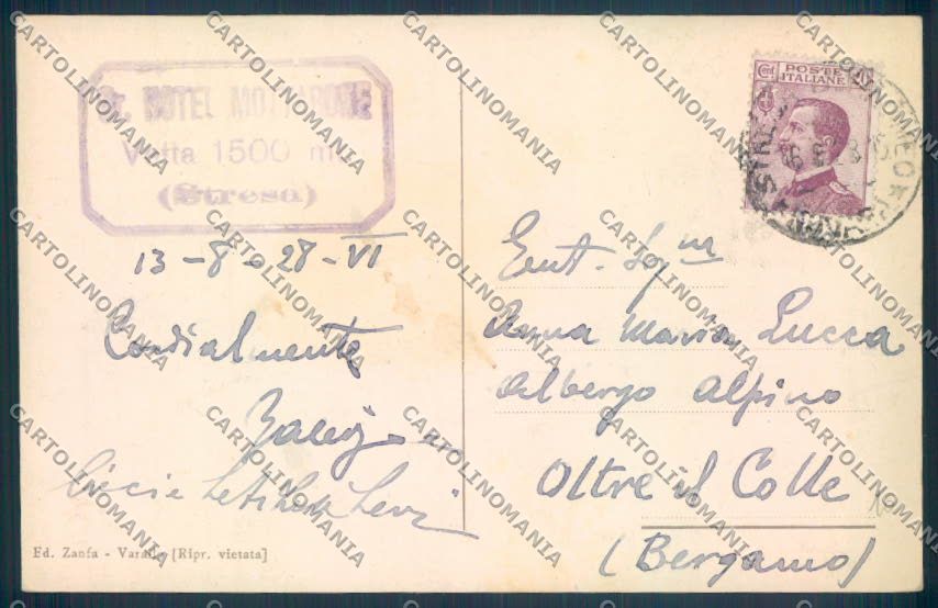Verbania Stresa Mottarone Zanfa cartolina ZQ5182 – retro
