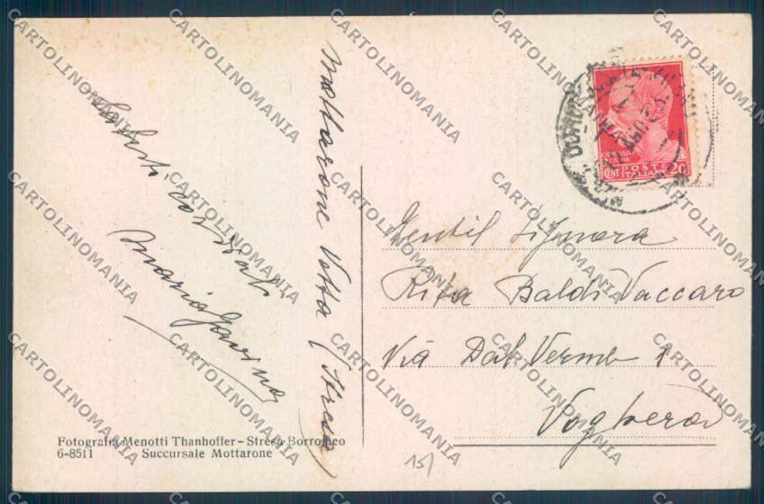 Verbania Stresa Mottarone Nevicata cartolina ZQ5237 – retro