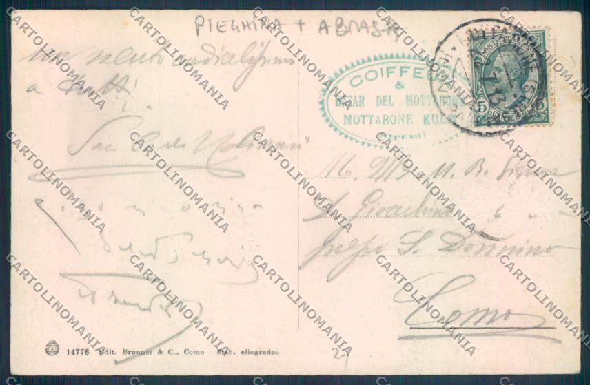 Verbania Stresa Mottarone PIEGHINA ABRASA cartolina ZQ5333 – retro