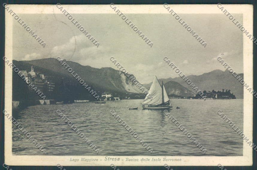 Verbania Stresa Barca PIEGHINA cartolina ZQ5455 – fronte