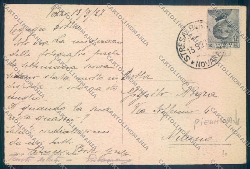 Verbania Stresa Barca PIEGHINA cartolina ZQ5455 – retro