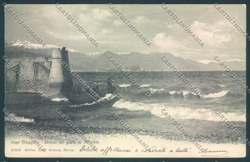Verbania Stresa Barca PIEGA cartolina ZQ5484 – fronte