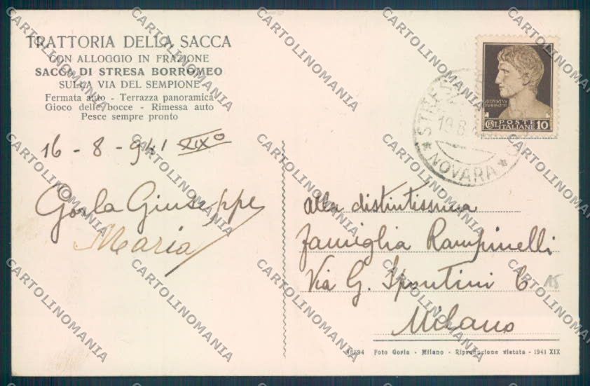 Verbania Stresa Battello cartolina ZQ5551 – retro
